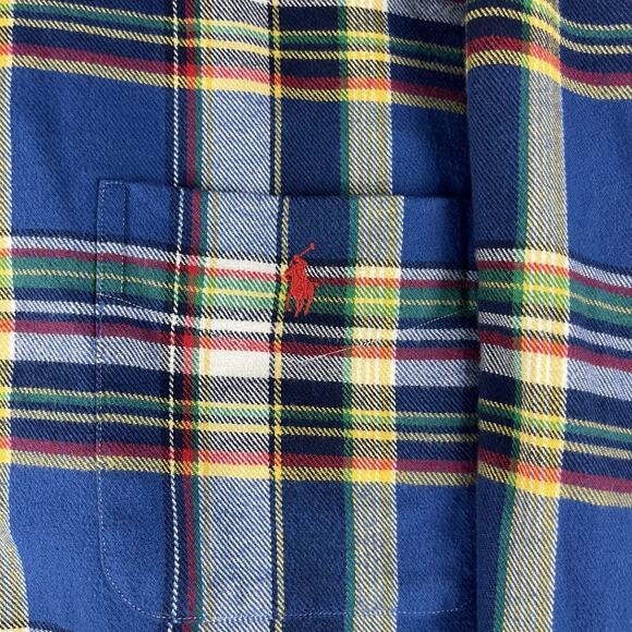 Polo Ralph Lauren Flannel Shirt Mens 2XLT Plaid Button Down Performance Preppy - Picture 4 of 13